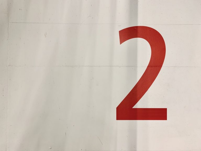 Large red and white number two on wall - NBA Finals Preview two key numbers