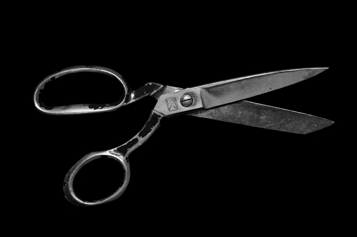 Gray steel scissors close-up - NFL 53-man roster cuts