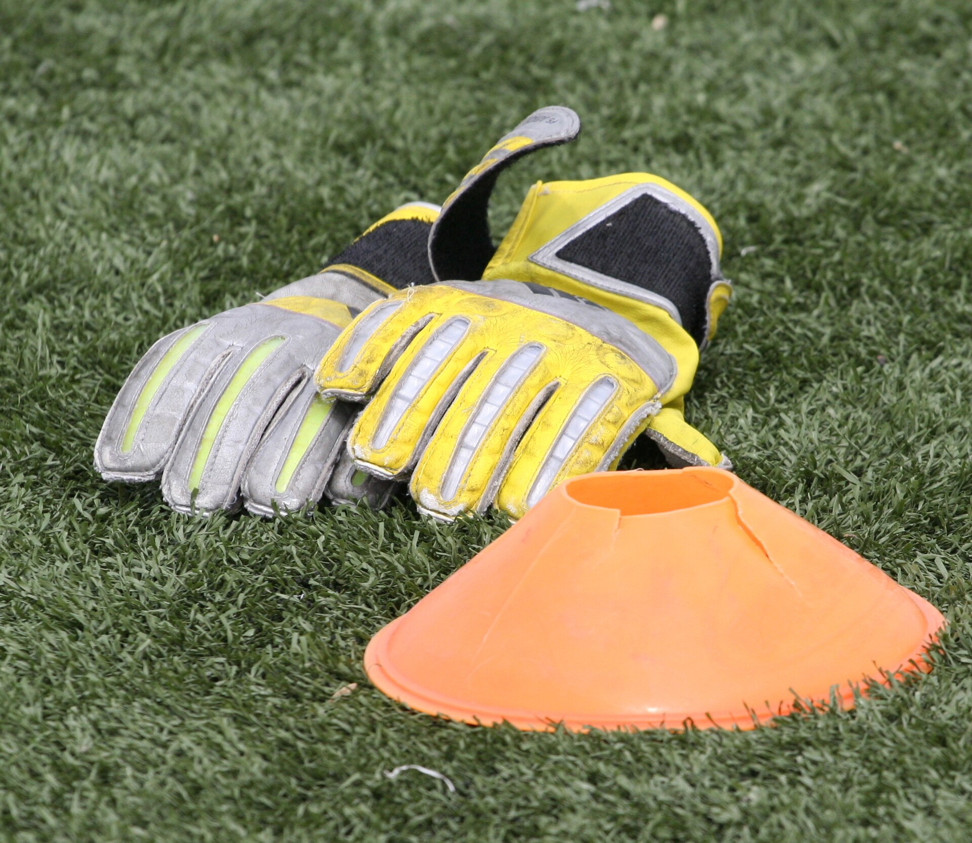 soccer training cones grass